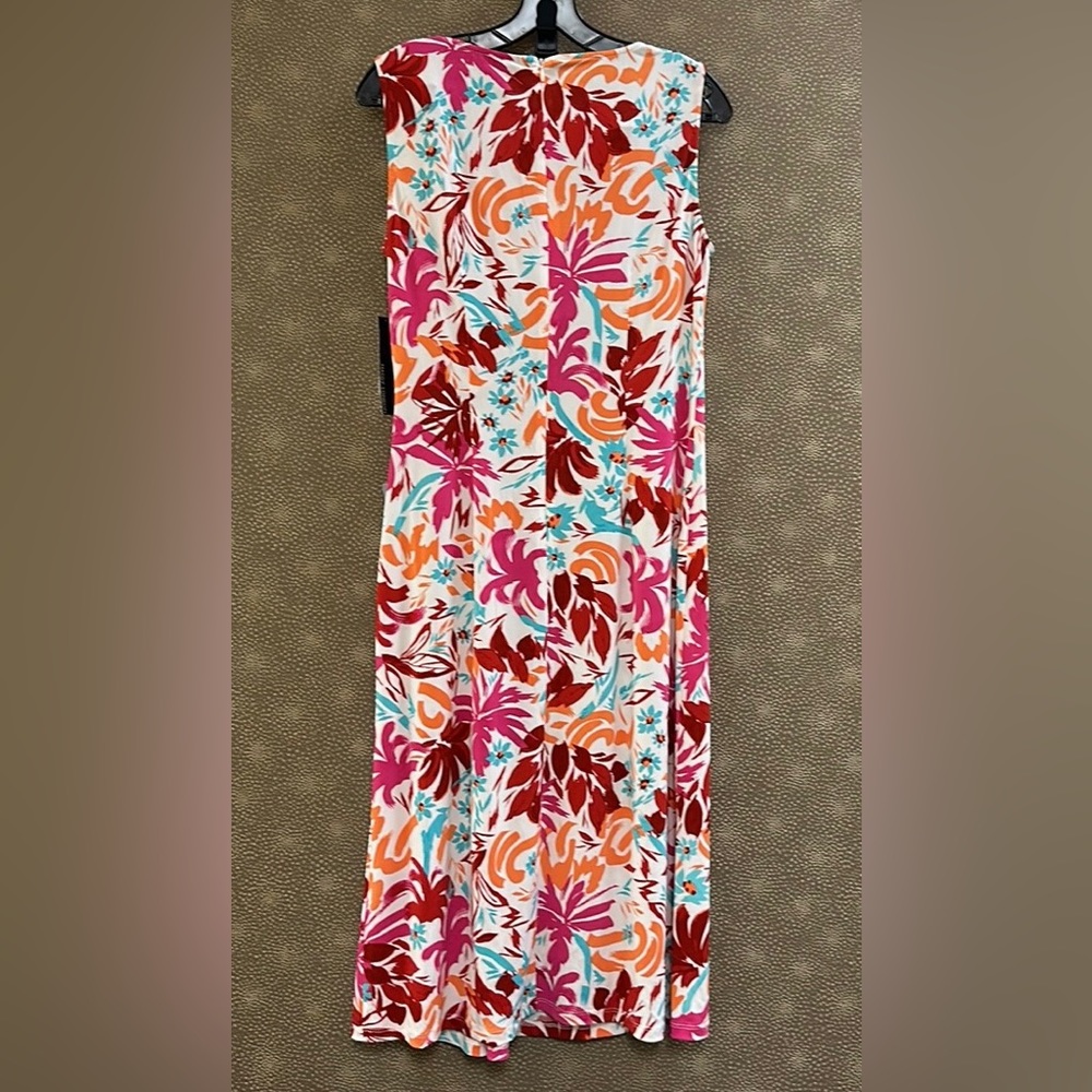 🔥🔥🔥NEW Maggy London Sleeveless Twist Front Midi Floral Dress - Picture 10 of 11